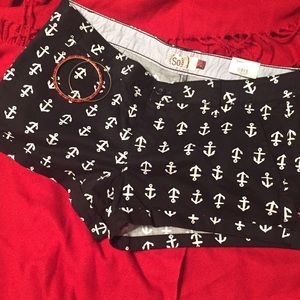 Black Chino Shorts Anchor Print Size 13
